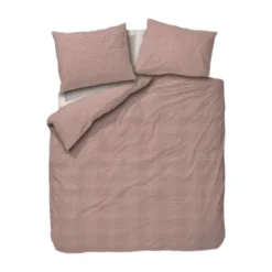 Town & Country Gingham Dekbedovertrek - 140 x 220 cm - Rosewood