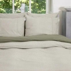 Town & Country Gingham Dekbedovertrek - 140 x 220 cm - Olive