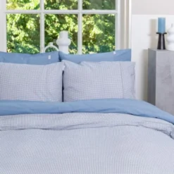 Town & Country Gingham Dekbedovertrek - 140 x 220 cm - Old Blue