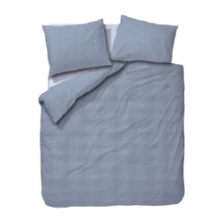 Town & Country Gingham Dekbedovertrek - 140 x 220 cm - Old Blue