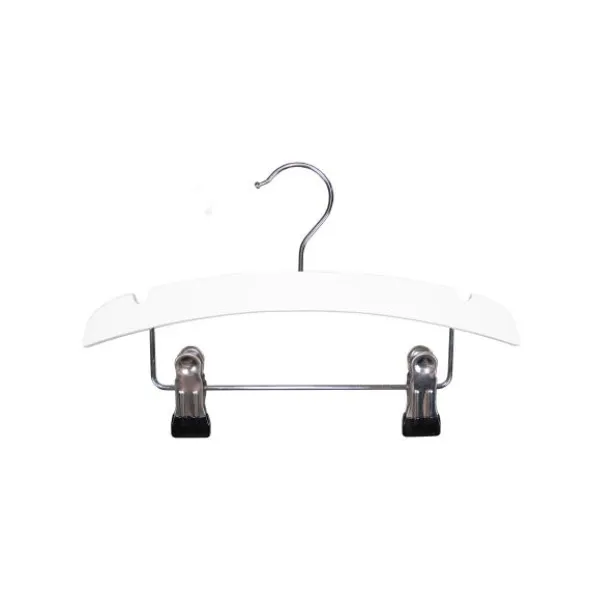 TWF Kledinghanger Met Clips - 3 Stuks - Hout Wit