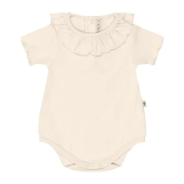 UAUA Ruffle Romper Korte Mouwen - 3-6 Mnd - Crema