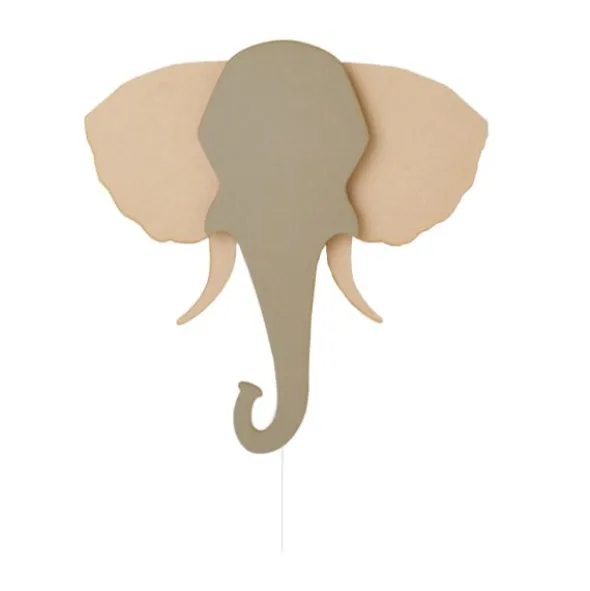 Van Tjalle en Jasper Olifant Muurlamp - Naturel / Grey