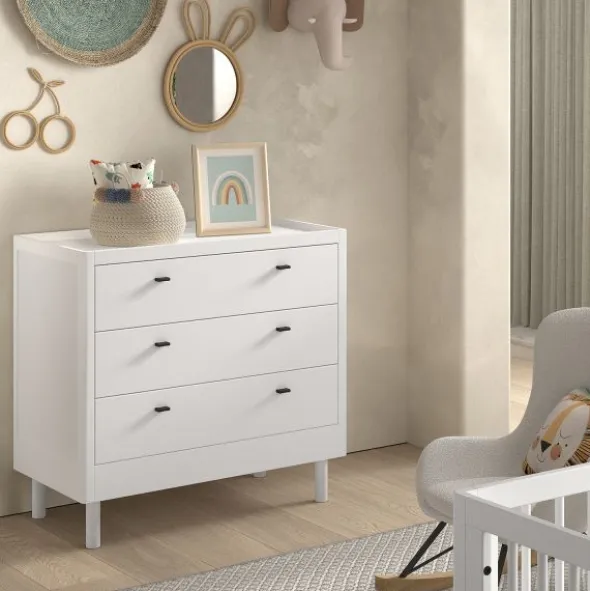 Vipack Forrest Commode 3 Laden - Beuk Wit