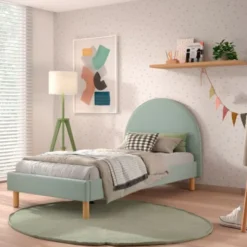 Vipack Moon Bed - 90 x 200 cm - Boucle Groen