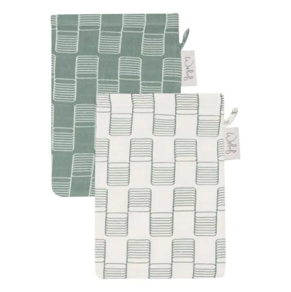 Witlof For Kids Sticky Stripes Washandjes - 2 Stuks