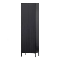 Woood Hoge Kast - New Gravure - Grenen Zwart