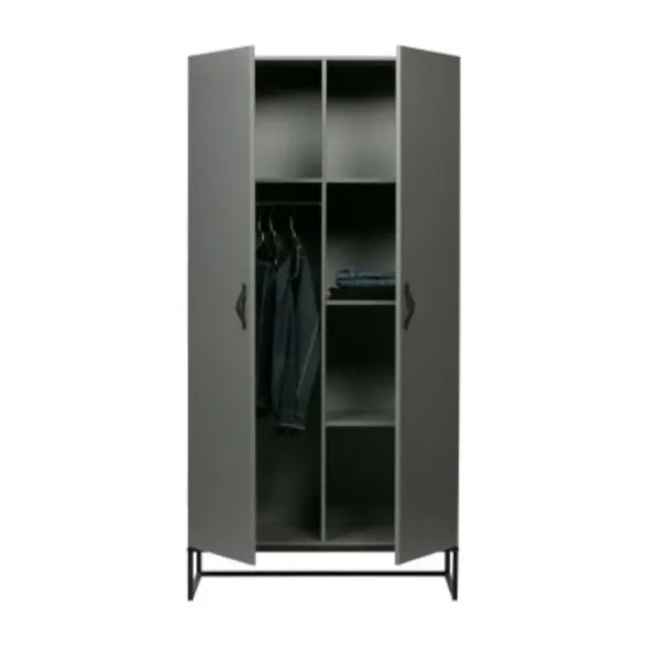 Woood Morris Kast 2-Deurs Grenen Leem